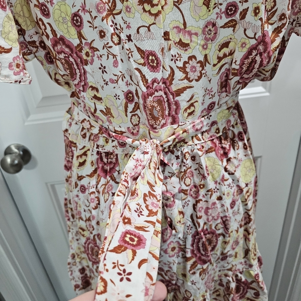 Zesica Summer Wrap Boho Floral Dress V-Neck Size Xlarge - Picture 9 of 16